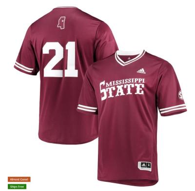 China Mens Mississippi State Bulldogs Custom Hunter Renfroe Will Clark Adam Frazier Chris Stratton Maroon Baseball Jersey for sale