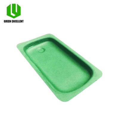 China Recyclable Phone Case Molded Pulp Inner Packaging Customized Recycled Cell Phone Accessories Paper Pulp Tray for sale