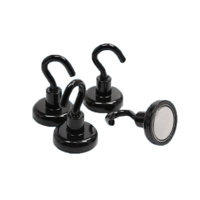 China Jewelry Magnet Black Color Powerful Neodymium 40LB Heavy Duty Neodymium Magnetic Hooks for sale