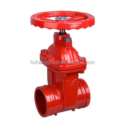 China NRS General Malleable Sluice 4 Inch Resilient Iron Seat Grooved GATE VALVE Price for sale