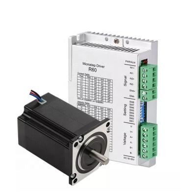 China Hybrid Industrial Control 2 Phase 1.3Nm 2.8A Stepper Motor NEMA 23 CNC Motor Kit With R60 Driver for sale