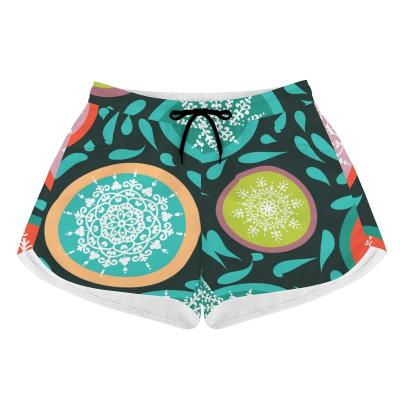 China Anti-wrinkle 2023 New Arrival Women Beach Pants Digital Printing Swim UnderPants 100% Polyester Fashion Floral Beach Shorts For Women for sale