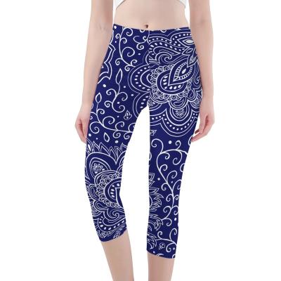 China Anti-wrinkle Custom Logo Print On Demand High Quality  High Waisted Leggings for Women Capri & Full Length Women's Leggings for sale