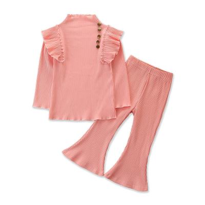 China New Product Breathable Children Wear Toddler Ribbed Long Sleeve Baby Bodysuit Baby Clothing Sets Set for sale