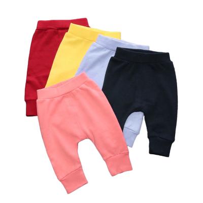 China Solid Color Toddler Long Pants Breathable Baby Harem Pants for sale