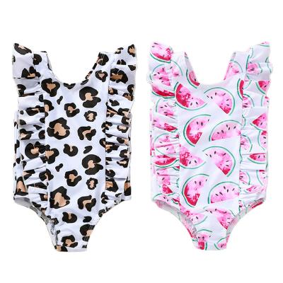 China Breathable Watermelon Printed One Piece Swimwear Babies Kids Leopard Swimwear Swimming Wear for sale