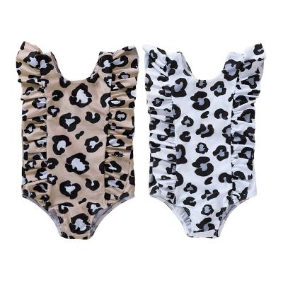 China Baby fashion breathable leopard prints swimsuit summer boutique sleeveless swimwear for kids for sale