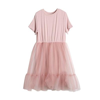 China Wholesale Breathable Korean Version Girl Gauze Dress Pink Princess Dance Dress for sale