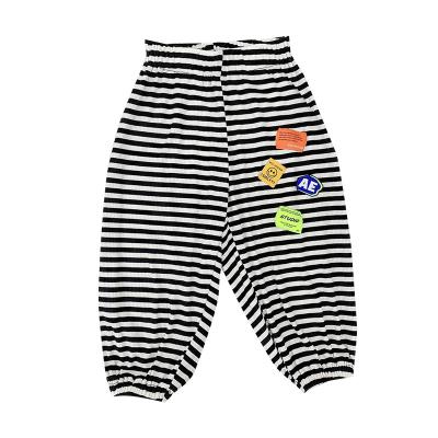 China 2022 casual new baby striped pants boys and girls outside wear mosquito pants children's clothing for sale