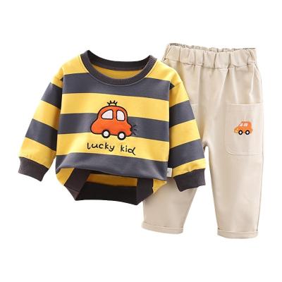 China 2022 casual made in china two piece children's cartoon suit boys sleeve long casual round neck suit for sale