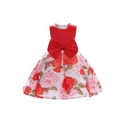 China 2022 new floral dress girl birthday formal dress breathable fashion young boys bows girl dress baby for sale