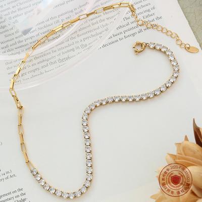 China Personalized 2022 TRENDY Stainless Steel Jewelry New Design Girls Stainless Steel Jewelry Gold Plated 18k Zircon Necklace Women for sale