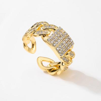 China Fashionable OEM jewelry anillos de mujer en FASHION zirconia jewelry gold plated copper classic simple diamond rings for sale