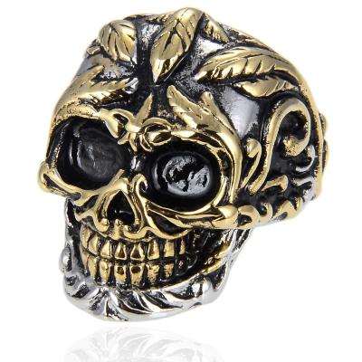 China Personalized Vintage Skull Punk Ring Men's Anillos de Para Para Jewelry Key Accessories for sale