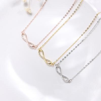 China FASHIONABLE Custom Silber Miner Woman Gold Plated Jewelry Zircon Necklace Non Tarnish Wholesale for sale