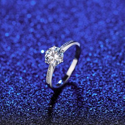 China Custom high-end luxury women's romantic moissanite anillos de plata moissanite diamond wedding ring s925 jewelry for sale