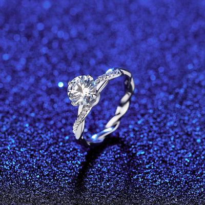 China Romantic customize luxury high end female sterling silver moissanite diamond s925 wedding jewelry anillos de boda ring for sale