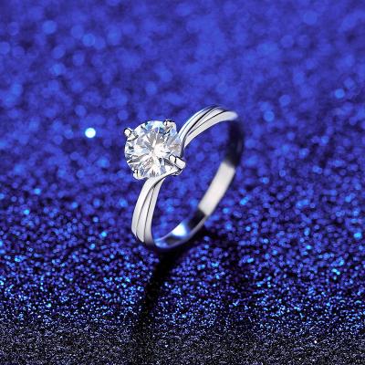 China Romantic custom made plata 925 silver wedding jewelry women moissanite sterling diamond ring de compromiso d'anillo for sale