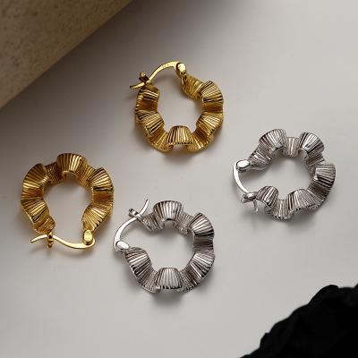 China Trendy loose savory circle earrings loose gold ladies jewelry accessory aretes de mujer sterling silver 925 jewelry for sale