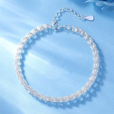 China TRENDY customize bileklik joyas to tarnish free brand jewelry sterling silver bling chain bracelet women 18k gold plated for sale