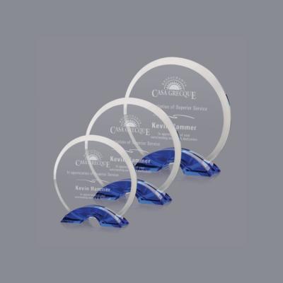 China Europe Wholesale China Trade Factory Supply Circle Shaped Clear K9 Crystal Blank Glass Award for sale