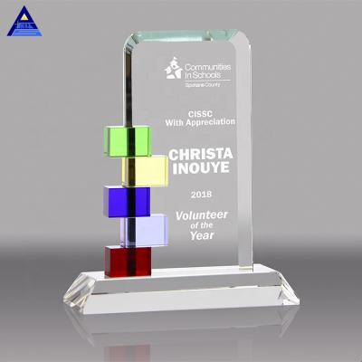 China Eco-friendly Unique Customized Crystal Plaque And Crystal Glass Award Plaque Gift Set For Awards for sale