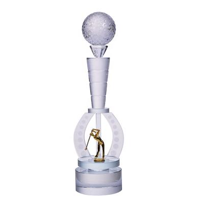 China Europe Customize Fashionable Wholesale Crystal Awards Metal Golf Trophy Award For Souvenir Gift for sale