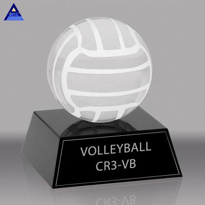 China Europe Factory Price Ball 100mm 120mm K9 Crystal Volleyball Trophy Crystal Sports for sale