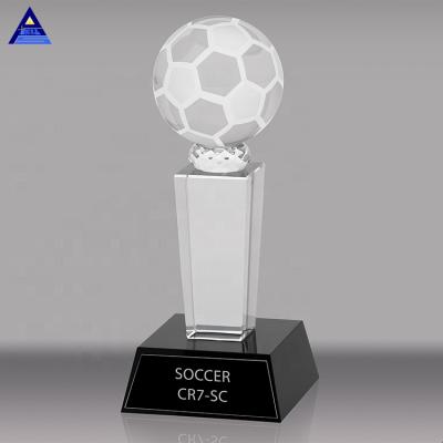 China Europe K9 Ball Sports Souvenir Basketball Trophies Crystal Golf Trophy Crystal Soccer And Football Trophy for sale