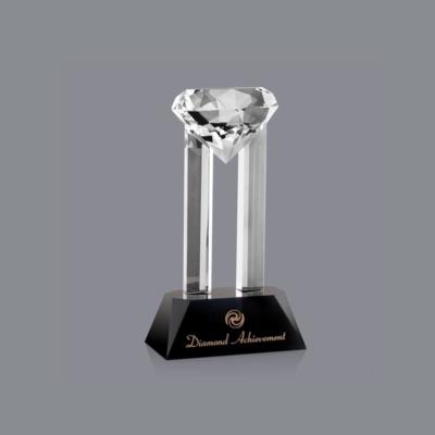 China Europe Luxury High Business Custom Grade Shining Crystal Diamond Award Crystal Laser Trophy for sale