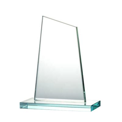 China Wholesale Cheap Crystal Award For Souvenir Jade Glass Plaque Trophy K9 Europe Shield for sale