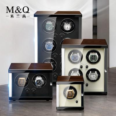 China Factory Hand Made New Stain Version Wholesale Luxury Fashion 6 Modes Wooden Box Watch Winder for sale