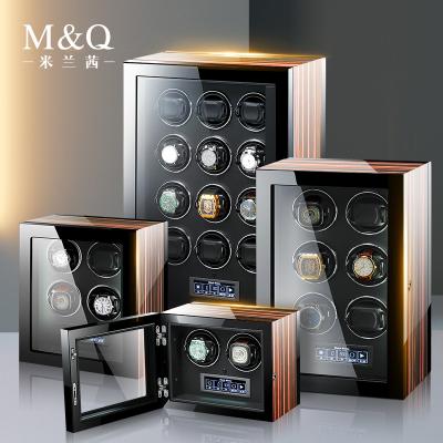 China M&Q Logo Wooden Watch Winder Box Smart Watch Touch Screen Custom Made For Automatic Watch for sale