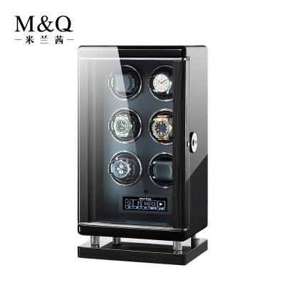 China Multi Watch Winder High Security And Luxury Custom Logo Watch Box Factory Watch Winder Silent Motor For 6 Brand Watch Safes for sale