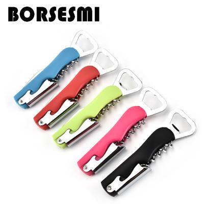 China Customized Viable Twist Wine Opener Plastic Corkscrew Multi Purpose Stainless Steel Wine Bottle Opener For Bar for sale