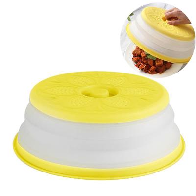 China Splatter Guard Lid Plate Silicone Microwave Lid Food Viable Heat Resistant Cover for sale