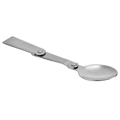 China Creative Viable Portable Camping Folding Spoon Gift Stainless Steel Pocket Scoop Case Picnic Spoon Outdoor Travel Cutlery Tableware for sale