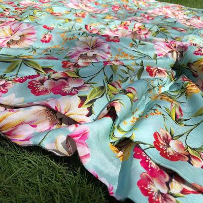 China European and American Wicking fabric digital printed brand pattern dress silk for sale