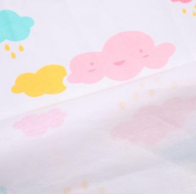 China Wholesale Custom Comfortable Pure Wicking Cotton Material Wadding Fabric Conforms Bamboo Fiber Cartoon Baby Clothing Fabric for sale