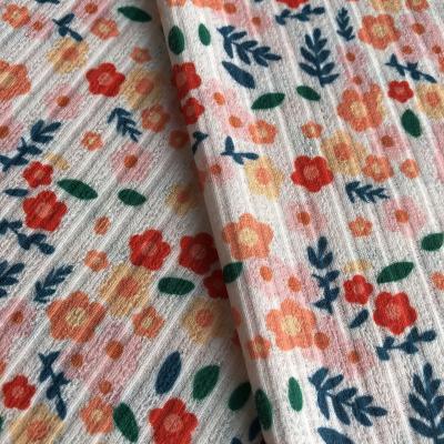 China Luxury Wicking Pit Strip Series Floral Digital Printing Small Rib Quick-Drying Fabric Soft Fabric for sale