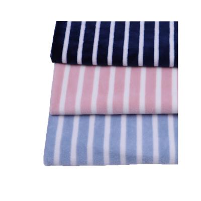 China Wicking Style Simple Stripes Velvet Fabric Digital Printing Soft Warm Home Cloth Autumn And Winter Apparel Fabric for sale