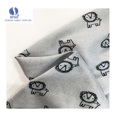 China Wicking fabric simple gray autumn and winter thermal underwear cartoon printing velvet basing shirt fabric for sale