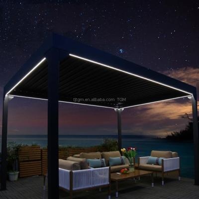 China Easily Assembled Hot Sale Custom Make Outdoor Automatic Aluminum Retractable Bioclimatic Pergola for sale