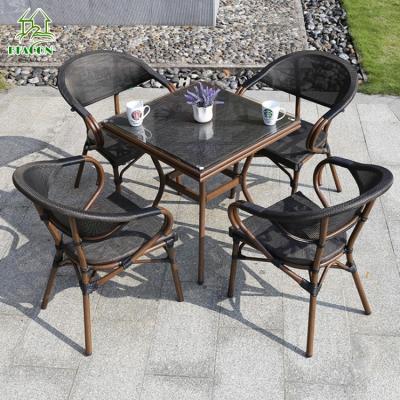 China Leisure Style Modern Aluminum With Fabric Upholstery Outdoor Garden Dining Set for sale