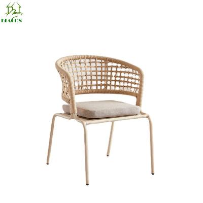 China Modern Outdoor Furniture Aluminum Dining Chair Rope Armchair Garden Chair for sale