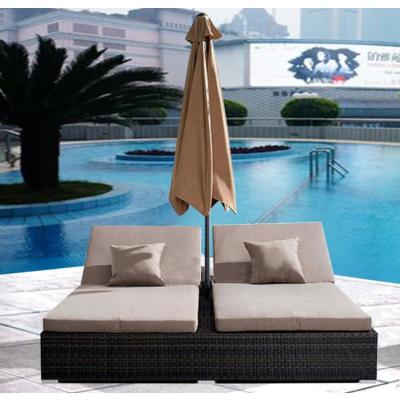 China Modern Durable Modern Garden Furniture Rattan Waterproof Leisure Outdoor Folding Bed for sale