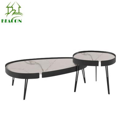 China (Others)Adjustable Modern Eritrean Coffee Table Sets Chipped Metal Stone Top Coffee Side Tables And Coffee Table for sale