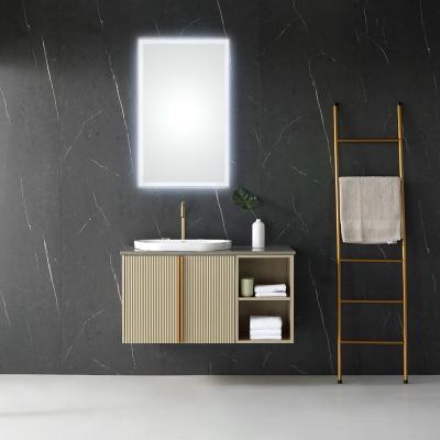 China Modern Make Up Modern Bathroom Vanity Set Solid Wood Double Sink Mirror Bathroom Cabinet Set 1 for sale