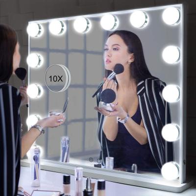 China High Quality Lighted Hollywood Makeup Vanity Mirror With Led Lights Makeup Mirror Hollywood Style for sale