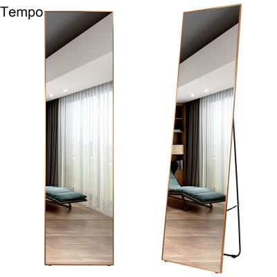 China Modern Luxury Metal Frame Bedroom Cloakroom Floor Standing Full Length Makeup Dressing Mirror for sale